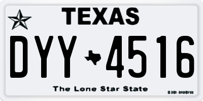 TX license plate DYY4516
