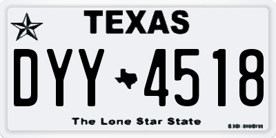 TX license plate DYY4518