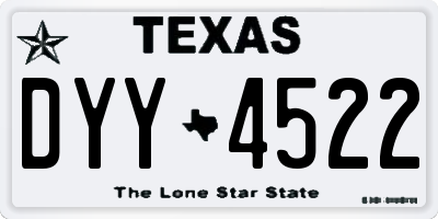 TX license plate DYY4522