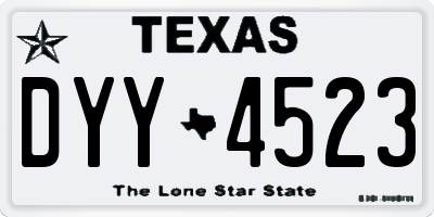 TX license plate DYY4523