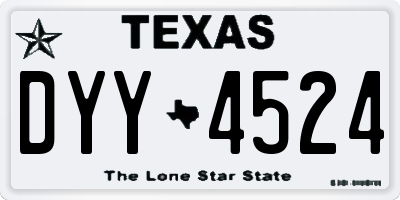 TX license plate DYY4524