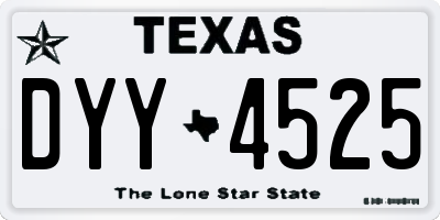 TX license plate DYY4525