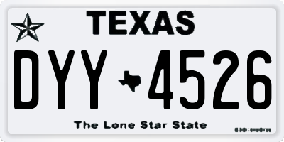 TX license plate DYY4526