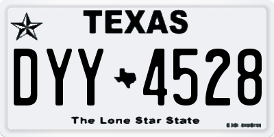 TX license plate DYY4528
