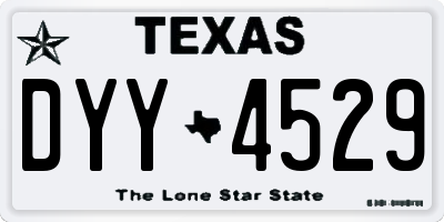 TX license plate DYY4529