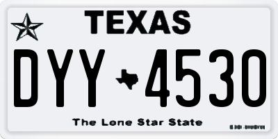 TX license plate DYY4530