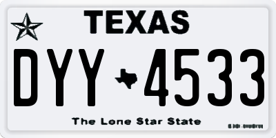 TX license plate DYY4533
