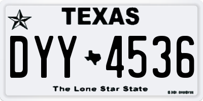TX license plate DYY4536