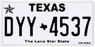 TX license plate DYY4537