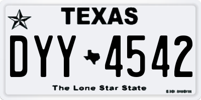 TX license plate DYY4542