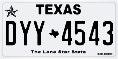 TX license plate DYY4543