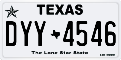 TX license plate DYY4546