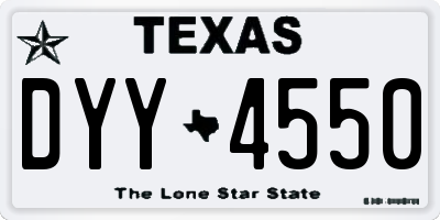 TX license plate DYY4550