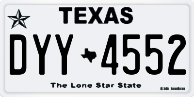 TX license plate DYY4552