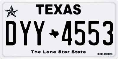 TX license plate DYY4553
