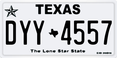 TX license plate DYY4557