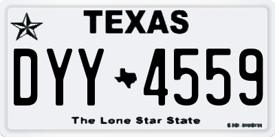 TX license plate DYY4559