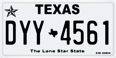 TX license plate DYY4561