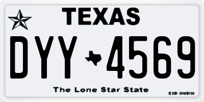 TX license plate DYY4569