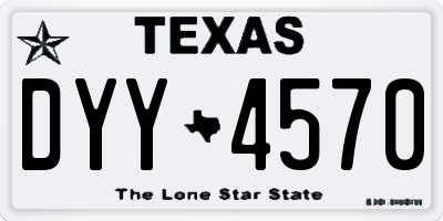 TX license plate DYY4570