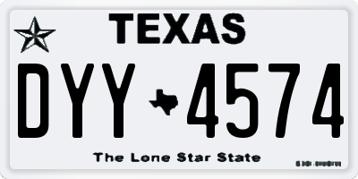 TX license plate DYY4574