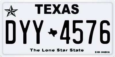 TX license plate DYY4576