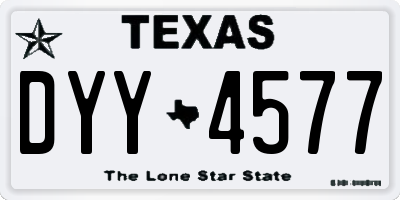 TX license plate DYY4577