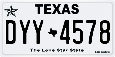 TX license plate DYY4578