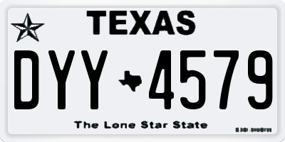 TX license plate DYY4579