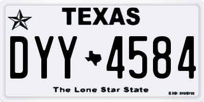 TX license plate DYY4584