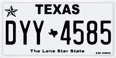 TX license plate DYY4585
