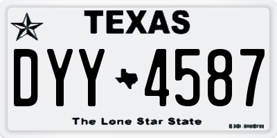 TX license plate DYY4587