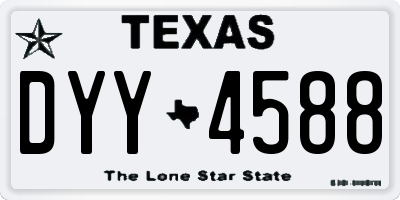 TX license plate DYY4588