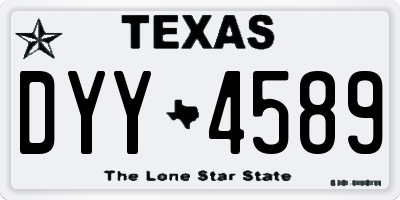 TX license plate DYY4589
