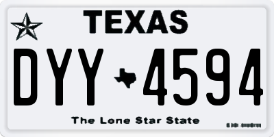 TX license plate DYY4594