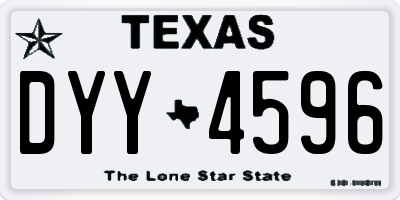 TX license plate DYY4596