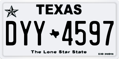 TX license plate DYY4597