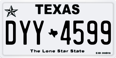 TX license plate DYY4599
