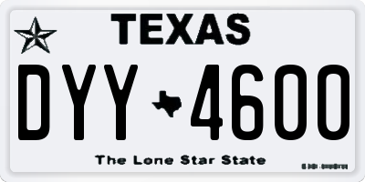 TX license plate DYY4600