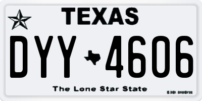 TX license plate DYY4606