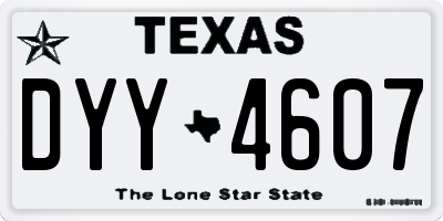 TX license plate DYY4607