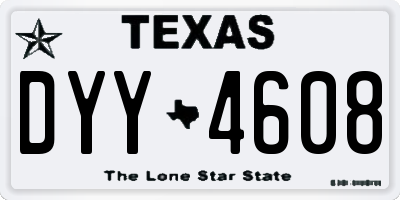 TX license plate DYY4608