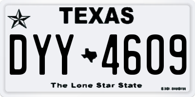 TX license plate DYY4609