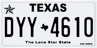 TX license plate DYY4610