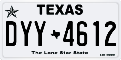 TX license plate DYY4612