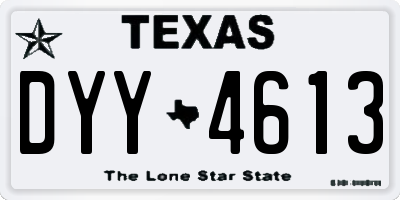TX license plate DYY4613