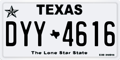 TX license plate DYY4616