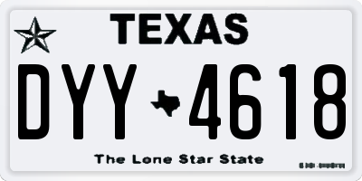 TX license plate DYY4618