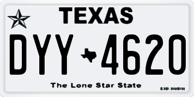 TX license plate DYY4620