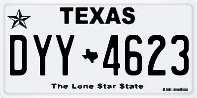 TX license plate DYY4623